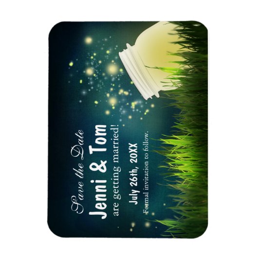 Firefets + Mason Jar Rustic Night Date Magnet (Vertikal)