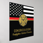 Firefighter Abschluss Red Line Flaggen Feuerwehrma Foliendrucke (Ablage )