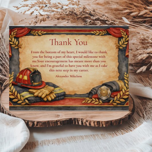 Firefighter Academy Graduation Celebration Dankeskarte