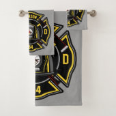 Firefighter ADD NAME Fire Department Rescue Team Badhandtuch Set (Insitu)