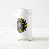 Firefighter ADD NAME Fire Department Rescue Team Bierglas (Vorderseite Links)