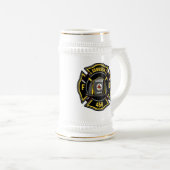 Firefighter ADD NAME Fire Department Rescue Team Bierglas (VorderseiteRechts)