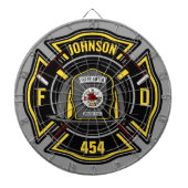 Firefighter ADD NAME Fire Department Rescue Team Dartscheibe (vorne)