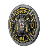 Firefighter ADD NAME Fire Department Rescue Team Dartscheibe (Vorderseite rechts)