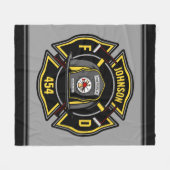 Firefighter ADD NAME Fire Department Rescue Team Fleecedecke (Vorderseite (Horizontal))