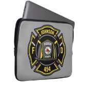 Firefighter ADD NAME Fire Department Rescue Team Laptopschutzhülle (Vorne Rechts)