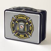 Firefighter ADD NAME Fire Department Rescue Team Metall Brotdose (Vorderseite)