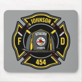 Firefighter ADD NAME Fire Department Rescue Team Mousepad (Vorne)