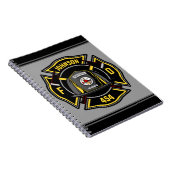 Firefighter ADD NAME Fire Department Rescue Team Notizblock (Rechte Seite)
