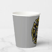 Firefighter ADD NAME Fire Department Rescue Team Pappbecher (Rechts)