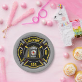 Firefighter ADD NAME Fire Department Rescue Team Pappteller (Party)