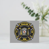 Firefighter ADD NAME Fire Department Rescue Team Postkarte (Stehend Vorderseite)