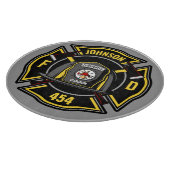 Firefighter ADD NAME Fire Department Rescue Team Schneidebrett (Ecke)