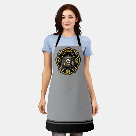 Firefighter ADD NAME Fire Department Rescue Team Schürze (Getragen)