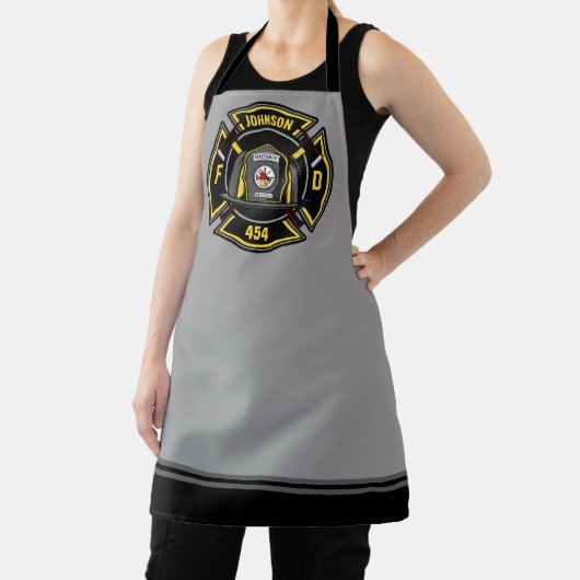 Firefighter ADD NAME Fire Department Rescue Team Schürze (InSitu)