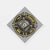 Firefighter ADD NAME Fire Department Rescue Team Serviette (Ecke)