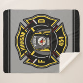 Firefighter ADD NAME Fire Department Rescue Team Sherpadecke (Vorderseite (Horizontal))