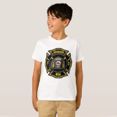 Firefighter ADD NAME Fire Department Rescue Team T-Shirt (Vorne ganz)