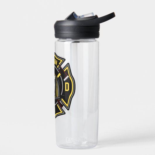 Firefighter ADD NAME Fire Department Rescue Team Trinkflasche (Links)