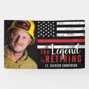 Firefighter-Altersruhestand Red Line Fireman Foto Banner