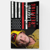 Firefighter-Altersruhestand Red Line Fireman Foto Banner (Vertikal)