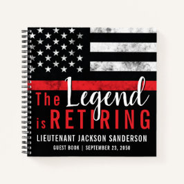 Firefighter-Altersruhestandsflagge Rote Linie Feue Notizblock