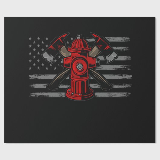 Firefighter American Flag AX Geschenkpapier (Flach)