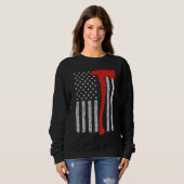 Firefighter American Flag Ax Thin Red Line Patrick Sweatshirt (Vorne ganz)