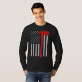 Firefighter American Flag Ax Thin Red Line Patrick T-Shirt (Vorne ganz)