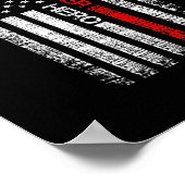 Firefighter American Flag Ax Thin Red Line Poster (Ecke)