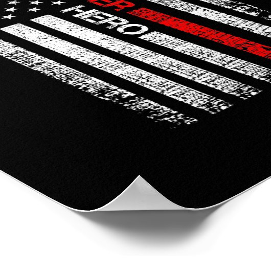 Firefighter American Flag Ax Thin Red Line Poster (Ecke)