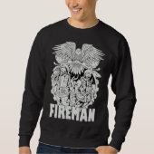Firefighter American Flag Eagle Fireman Womans Man Sweatshirt (Vorderseite)