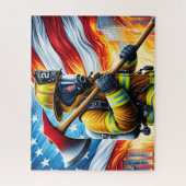 Firefighter American Flag Puzzle (Vertikal)