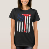 Firefighter American US flag red line Firefighter T-Shirt (Vorderseite)