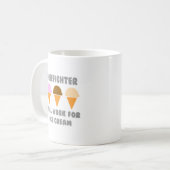 Firefighter... arbeitet für Eiscreme Kaffeetasse (Vorderseite Links)