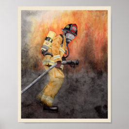 Firefighter Art Print geeignet für Framing Miranda Poster
