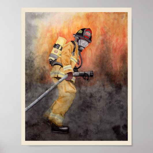 Firefighter Art Print geeignet für Framing Miranda Poster (Vorne)