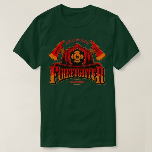 Firefighter AX Feuerwehrhut Personalisierter Junge T-Shirt (Design vorne)