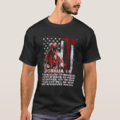 Firefighter Axe Thin Red Line Us Flag Joshua 19 Ch T-Shirt (Vorderseite)