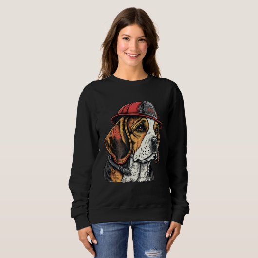 FireFighter Beagle Dog For Beagle Dad Fire Fighter Sweatshirt (Vorne ganz)