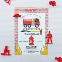 Firefighter Birthday Party Einladung