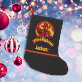 Firefighter Black Gold Red Custom Kleiner Weihnachtsstrumpf