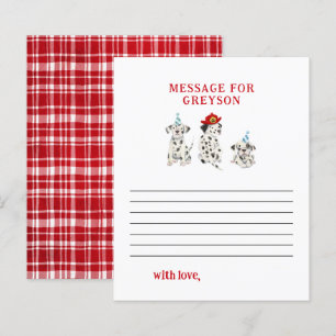 Firefighter Boy Birthday Time Capsule Message Card