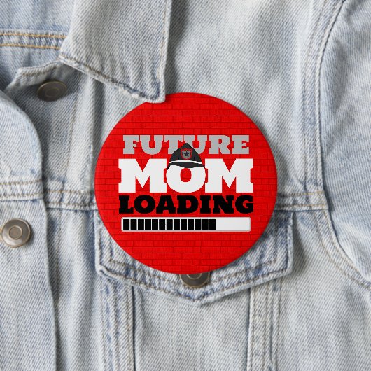 Firefighter Brick Future Mama Baby Shootknopf Button (Beispiel)