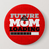 Firefighter Brick Future Mama Baby Shootknopf Button (Vorderseite)
