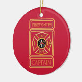 Firefighter Captain Custom Keramik Ornament (Links)