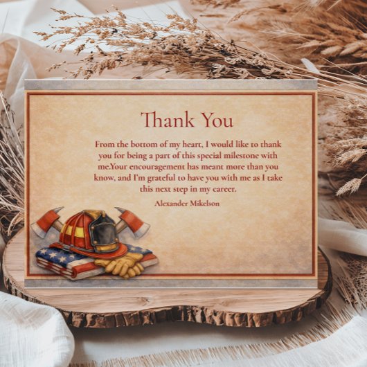 Firefighter Career Milestone Dankeskarte