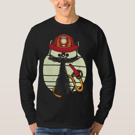 Firefighter Cat In Firefighter Uniform Firefighter T-Shirt (Vorderseite)