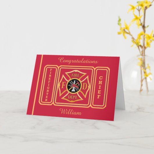 Firefighter Chief Custom Birthday Card Karte (Gelbe Blume)