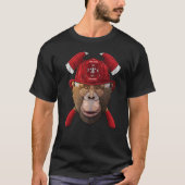 Firefighter Chimpanzee Fireman Boys Kids Fire Resc T-Shirt (Vorderseite)